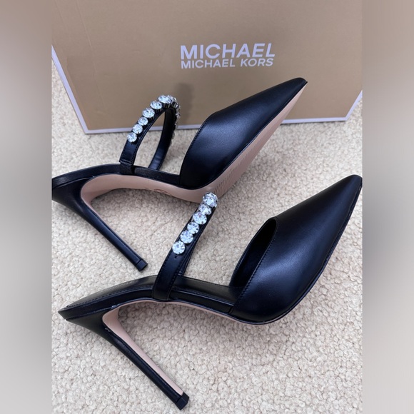 NWT‼️Michael Kors Jesse Mule Black with Rhinestones Strap Size 9M - Picture 5 of 15
